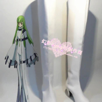 Code Geass C.C. White Long Cosplay Shoes Boots H016