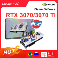 COLORFUL RTX3070 RTX3070TI 8GB RTX3080 LHR NVIDIA GDDR6X Graphics Cards 256bit PCI Express 4.0 16X Video Card placa de video