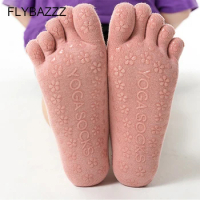 New Professional Yoga Toe Socks 100% Cotton Women's Halter Stealth Bandage Boat Socks Non Slip Tape Pilates Dance Socks Women