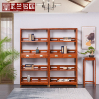 紅木家具緬甸花梨書架多層明式中式全實木書櫃置物架展示架子