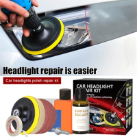Car Headlight Restoration Kit Polishing Restore Set Repair Agent Sponge Polishing Buffing Pad Sandpaper Headlight Repair Fluid