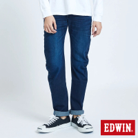【EDWIN】男裝 雙彈3D直筒牛仔長褲(中古藍)