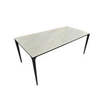 台中工廠 台灣製造 180x90cm 岩板 陶板 磁磚 餐桌 石紋桌面 餐桌 鋁合金桌腳 室外桌