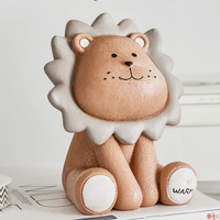 ✤宜家✤北歐棕色小號卡通可愛個性小獅子存錢筒 儲蓄罐 家飾 客廳擺飾品