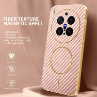 Ốp Điện Thoại, Thích Hợp Cho VIVO X300 / X300Pro, Khung Mạ Điện, Họa Tiết Sợi Carbon, Ốp Điện Thoại 