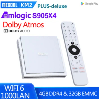 Mecool KM2 Plus Deluxe 4K ATV BOX 5G WiFi 6 Dolby Atmos Audio TVBOX Amlogic S905X4 Google Certified Android 11.0 TV Box