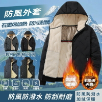 🔥🔥保暖外套 刷毛外套 石墨烯外套 騎士外套 衝鋒衣 戶外機能外套 男女同款 防潑水加絨外套 石墨烯發熱馬甲