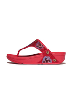 รองเท้าแตะแบบหูหนีบผู้หญิง LULU X PHANNAPAST PANSY PARADISO สี RED