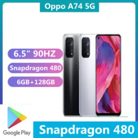 International Version Oppo A74 5G CPH2197 Cell Phone 6GB RAM 128GB ROM NFC 6.5" 90HZ Full Screen 48.0MP Snapdragon 480 OTA