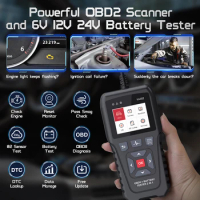 2 IN 1 Car Battery Tester Code Reader YA302 OBD2 Scanner 6V 12V 24V 100-2000 CCA Battery Tester Charging Test Diagnostic Tool