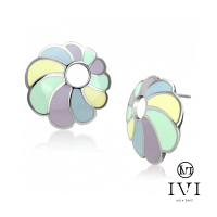 【IVI2002】馬卡龍調色盤花朵造型耳環