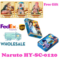 Case Wholesale Price Little Dino HY-SC-0120 Naruto Collection Card Iron Box Hinata Sakura Sasuke Booster Box TCG Hobby Gift