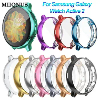 Soft Ultra Thin Electroplate TPU Protective Watch Case Full Cover Screen Protector For Samsung Galaxy Watch Active 2 40 44mm