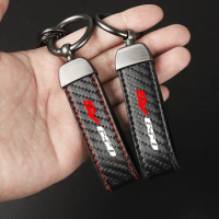Motorcycle Carbon Fiber Leather Keychain Horseshoe Buckle Jewelry for Suzuki SV650 SV 650 SV650X SV650S motorcycle Accessories