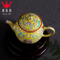 |Zhongjiayao teapot Jingdezhen hand painted enamel high end ceramic single pot teapot Kung Fu Teapot Tea Set
