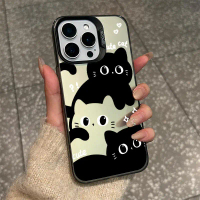 🔥ส่งจากไทย🔥 เคสไอโฟน11/12/13/14/15/16/17Pro Max Cute Black Cat TPU Matte Case สำหรับ iPhone 11,12,13