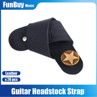 20pcs Leather Guitar Headstock Strap Hook Acoustic Guitar Headstock Strap Guitar Accessories