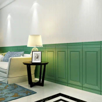 5PCS Self-adhesive French Retro Green Wainscoting Siding Wallpaper Background Wallpaper Three-dimensional Wall Stickers