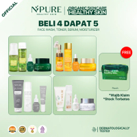 【Beli 4 Dapat 5】NPURE Paket 4pcs Face Wash+Toner+Serum+ Moisturizer/Marigold Anti Aging/Noni Sensiti