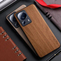 Case for Xiaomi 13 Lite 5G coque bamboo wood pattern Leather Four-corner back cover for xiaomi 13 lite funda phone case capa