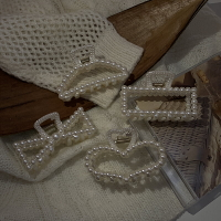 法式珍珠抓夾女后腦勺韓國優雅氣質網紅發夾百搭復古鯊魚夾子發飾