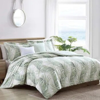 King Comforter Set, Reversible Cotton Bedding with Matching Shams &amp; Bonus Throw Pillows, All Season Home Decor