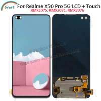 6.44'' AMOLED For Oppo Realme X50 Pro 5G LCD RMX2075, RMX2071, RMX2076 Display Touch Panel Screen Digitizer For Realme X50 Pro