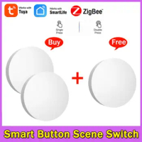 Tuya ZigBee Button Scene Switch Intelligent Linkage Smart Switch Battery Powered Automation Work With Smart Life Zigbee Devices