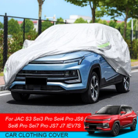 For JAC IEV7S J7 S3 Sei3 Sei4 Sei6 Sei7 Pro JS6 JS7 Car Cover Polyester Sunshade Dust Anti-UV Cover Anti-Scratch Auto Accessory