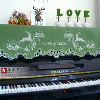 鋼琴罩簡約現代刺繡麋鹿北歐布藝鋼琴巾防塵罩蓋巾半罩全罩