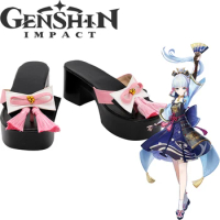 Game Genshin Impact Kamisato Ayaka Cosplay Shoes High Heels Shoes Genshin Kamisato Ayaka Cosplay Shoes for Woman