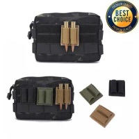 Tactical Patch 2 Round Ammo Holder Adhesive 2 Hole Cartridges Hook Loop Patch Hunting Rifles Airsoft M4 Shotgun Bullet Pouch
