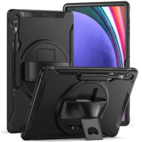 Case For Samsung Galaxy Tab S8 Ultra Cover 14.6 5G X906 X900 X910 X916B S9 Ultra Case Rotating Hand Fundas TPU PC Stand Shell
