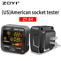 ZOYI Digital Smart ZT-E4 Socket Tester Voltage Test Socket Detector Ground Zero Line Phase Check Rcd NCV test