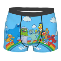Custom Rainbow Boxers Shorts Men's Cookie Monster Cartoon Briefs Underwear Fashion Underpants