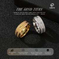ORVAN - SAND TITAN RING - [Beli 3 Gratis 1] Cincin Emas/Gold/Silver Unisex Pria Wanita Cowok Mewah, 