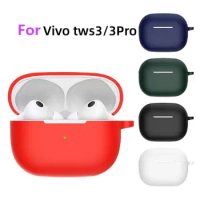 Silicone Protective Anti-drop Cover For Vivo Tws 3 Pro Tws3 Wireless Bluetooth Earphones Case With Anti-Lost Buckle Accessories