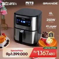 MITO Grande Air Fryer Digifry AF10 6L Mesin Penggoreng Tanpa Minyak AF10 FREE KOPI200