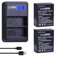 PowerTrust BLH-1 BLH1 BLH 1 Replacement Battery and LCD USB Dual Charger for Olympus E-M1 Mark II Camera
