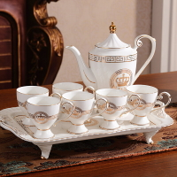 陶瓷歐式茶具套裝高檔奢華英式下午茶杯茶壺咖啡杯套裝帶托盤家用