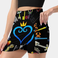 Kingdom Hearts Keyblades Women's skirt Mini Skirts A Line Skirt With Hide Pocket Kingdom Hearts Kingdom Hearts Chain Of