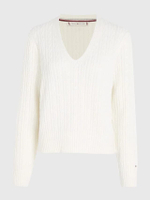 เสิ้อสเวตเตอร์ผู้หญิง Cable All Over Vnk Sweater สีขาว