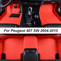 Car Floor Mats For Peugeot 407 SW 2004-2010 DropShipping Center Interior Accessories 100% Fit Leather Carpets Rugs Foot Pads