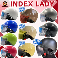[เก็บเงินปลายทาง] หมวกกันน็อคครึ่งใบ Index lady {แถมกระจกหน้า เลือกสีได้ }