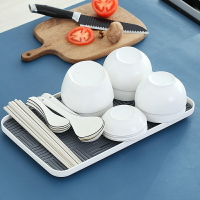 多功能瀝水盤客廳家用雙層水果盤簡約北歐長方形水杯托盤塑料杯架