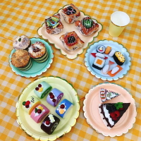 一次性餐具野餐ins派對用品蛋糕甜品臺擺件硬紙盤大號菜盤子碟子