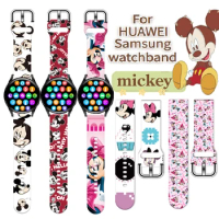 Disney Mickey mouse Strap For Huawei watch 2Pro GT/GT2 Samsung galaxy watch/active2/gear sport/s3 Sz classic Watchband 20mm 22mm