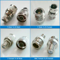 Kit Set TV F To N L16 Connector Socket F Male Female to N Male Female Plug Nickel Plated Straight RF Adapters Brass 50ohm