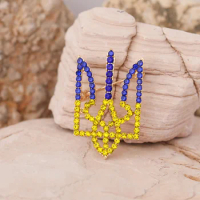 Wholesale Women Brooch Pin Брошка оптом Luxury Trident Badge Inspiring Gift For Ukraine Friends Trendy Jewelry Brooch