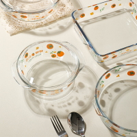 TINYHOME透明玻璃碗水果沙拉碗大號家用耐高溫吃飯帶蓋湯碗泡面碗